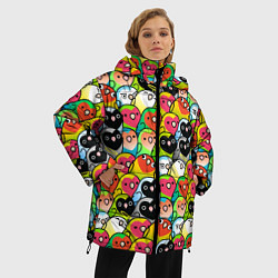 Куртка зимняя женская Папуги, цвет: 3D-красный — фото 2