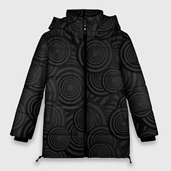 Женская зимняя куртка Круги черный узор геометрия
