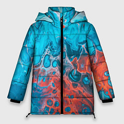 Куртка зимняя женская Цветные разводы, цвет: 3D-черный