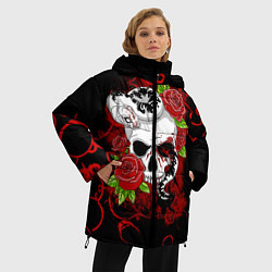 Куртка зимняя женская Череп и змея, цвет: 3D-черный — фото 2