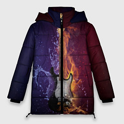 Куртка зимняя женская Гитара огня, цвет: 3D-черный