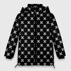 Куртка зимняя женская Черепа, цвет: 3D-черный