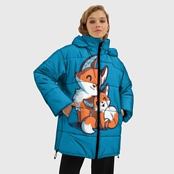 Куртка зимняя женская Лисья семья, цвет: 3D-черный — фото 2