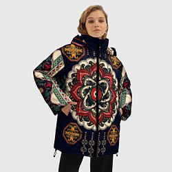Куртка зимняя женская Восточные узоры, цвет: 3D-светло-серый — фото 2