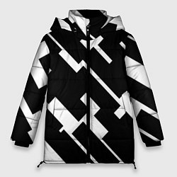 Куртка зимняя женская ГЕОМЕТРИЯ,АБСТРАКЦИЯ,ПОЛОСЫ, цвет: 3D-черный