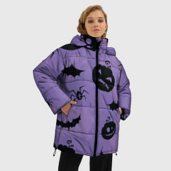 Куртка зимняя женская Фиолетовый хэллоуин, цвет: 3D-светло-серый — фото 2