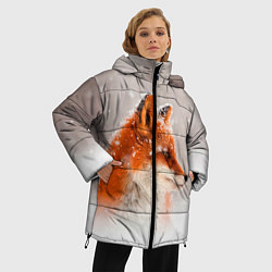 Куртка зимняя женская Лиса и снег, цвет: 3D-светло-серый — фото 2