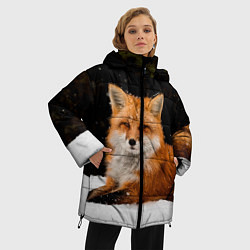 Куртка зимняя женская Лиса и снег, цвет: 3D-черный — фото 2