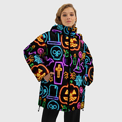 Куртка зимняя женская Halloween, цвет: 3D-черный — фото 2