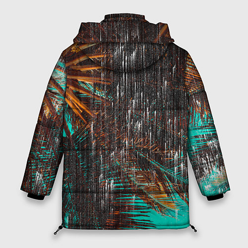 Женская зимняя куртка Palm glitch art / 3D-Светло-серый – фото 2