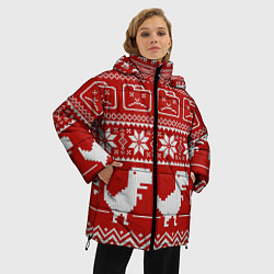 Куртка зимняя женская Вязаный рисунок, цвет: 3D-светло-серый — фото 2