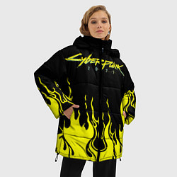 Куртка зимняя женская CYBERPUNK 2077, цвет: 3D-светло-серый — фото 2