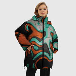 Куртка зимняя женская Абстракиця, цвет: 3D-черный — фото 2