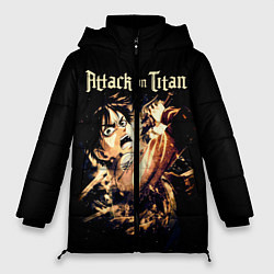 Куртка зимняя женская Атака на титанов, цвет: 3D-черный