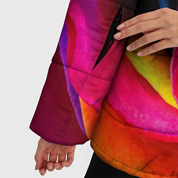 Куртка зимняя женская Роза, лепестки, разноцветный,, цвет: 3D-черный — фото 2