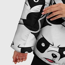 Куртка зимняя женская Смешные панды, цвет: 3D-красный — фото 2