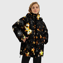 Куртка зимняя женская Звезды боке, цвет: 3D-черный — фото 2
