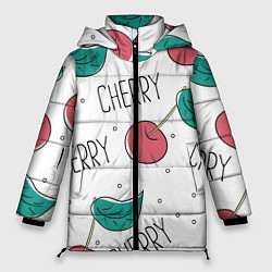 Куртка зимняя женская Вишенки Cherry, цвет: 3D-красный