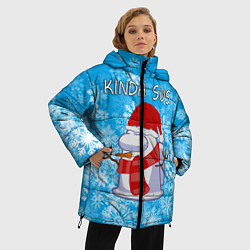 Куртка зимняя женская AMONG US СНЕГОВИК, цвет: 3D-черный — фото 2