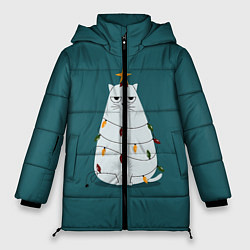 Куртка зимняя женская Кото-ёлка, цвет: 3D-черный