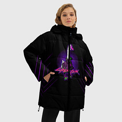 Куртка зимняя женская Киберпанк 2077, цвет: 3D-светло-серый — фото 2