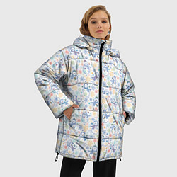 Куртка зимняя женская Снеговики, цвет: 3D-черный — фото 2