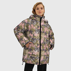 Куртка зимняя женская Камуфляж с бабочками, цвет: 3D-черный — фото 2
