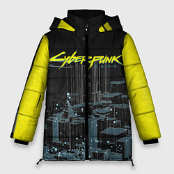 Куртка зимняя женская Город CYBERPUNK 2077, цвет: 3D-черный