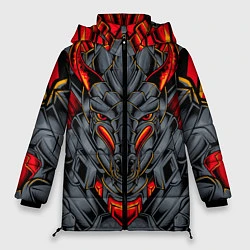 Куртка зимняя женская Механический дракон, цвет: 3D-черный