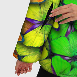 Куртка зимняя женская Радужные бабочки, цвет: 3D-светло-серый — фото 2
