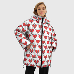 Куртка зимняя женская Разбитое Сердце, цвет: 3D-черный — фото 2