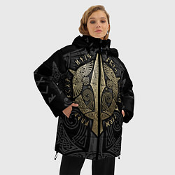 Куртка зимняя женская Кельтские ястребы, цвет: 3D-черный — фото 2