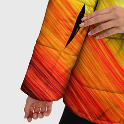 Куртка зимняя женская Цветной мех диагональ, цвет: 3D-черный — фото 2