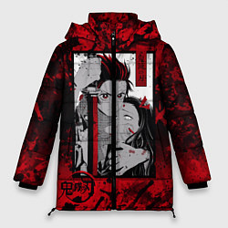 Куртка зимняя женская Клинок рассекающий демонов, цвет: 3D-черный
