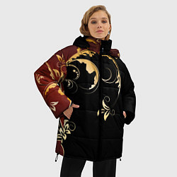 Куртка зимняя женская Узор - Хохлома, цвет: 3D-черный — фото 2