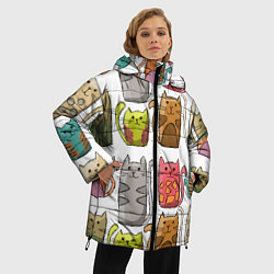 Куртка зимняя женская Котейки, цвет: 3D-черный — фото 2