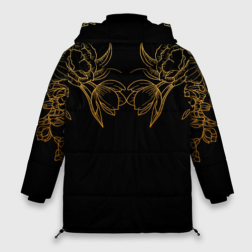 Женская зимняя куртка Цветы / 3D-Светло-серый – фото 2