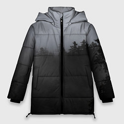Куртка зимняя женская Лес в дыму, цвет: 3D-черный