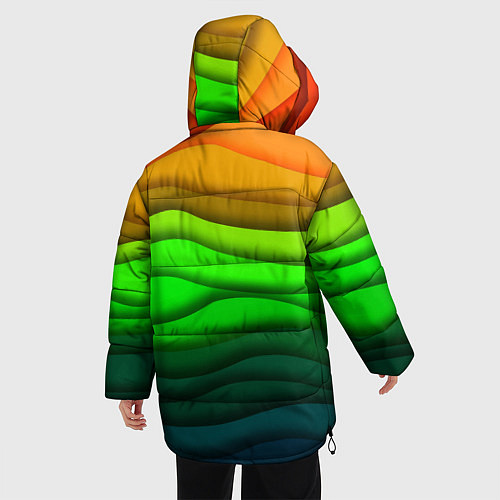 Женская зимняя куртка Цветные волны / 3D-Красный – фото 4