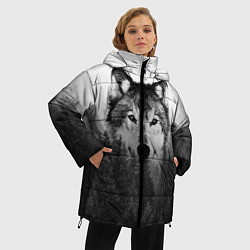 Куртка зимняя женская Волк, цвет: 3D-черный — фото 2