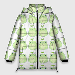 Куртка зимняя женская Лягушки-росточки, цвет: 3D-черный