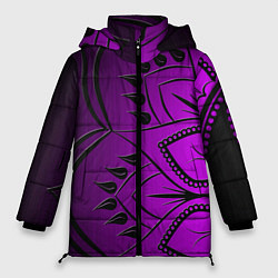 Куртка зимняя женская Сирень 3D, цвет: 3D-черный