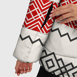 Куртка зимняя женская Славянский узор красно-черный, цвет: 3D-красный — фото 2