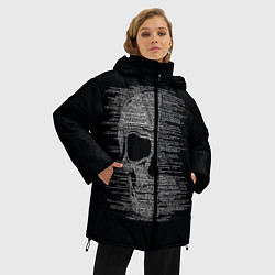 Куртка зимняя женская Череп из текста, цвет: 3D-красный — фото 2