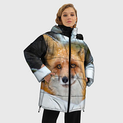 Куртка зимняя женская Лисичка на сугробе, цвет: 3D-черный — фото 2