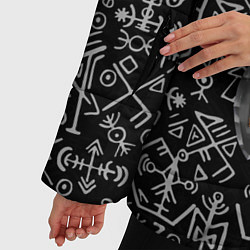 Куртка зимняя женская Valheim Череп викинга, цвет: 3D-черный — фото 2