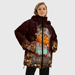 Куртка зимняя женская Valheim мультяшный викинг, цвет: 3D-светло-серый — фото 2