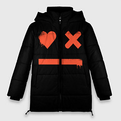 Куртка зимняя женская Smile Love Death and Robots, цвет: 3D-красный