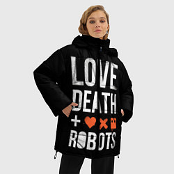 Куртка зимняя женская Love Death Robots, цвет: 3D-светло-серый — фото 2
