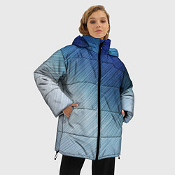 Куртка зимняя женская Текстура Оттенки льда, цвет: 3D-светло-серый — фото 2